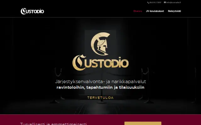 Custodio -sivuston etusivu