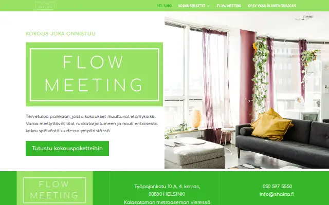 FlowMeeting -sivuston etusivu