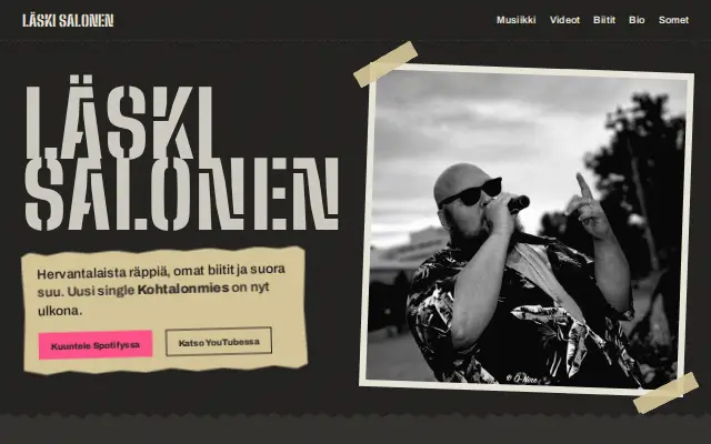 Läski Salonen -sivuston etusivu