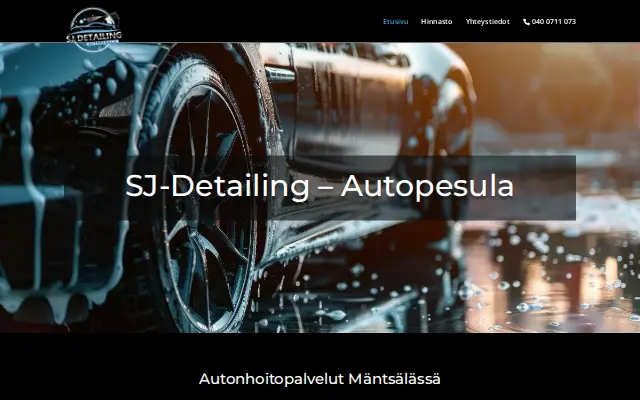 SJ-Detailing -sivuston etusivu